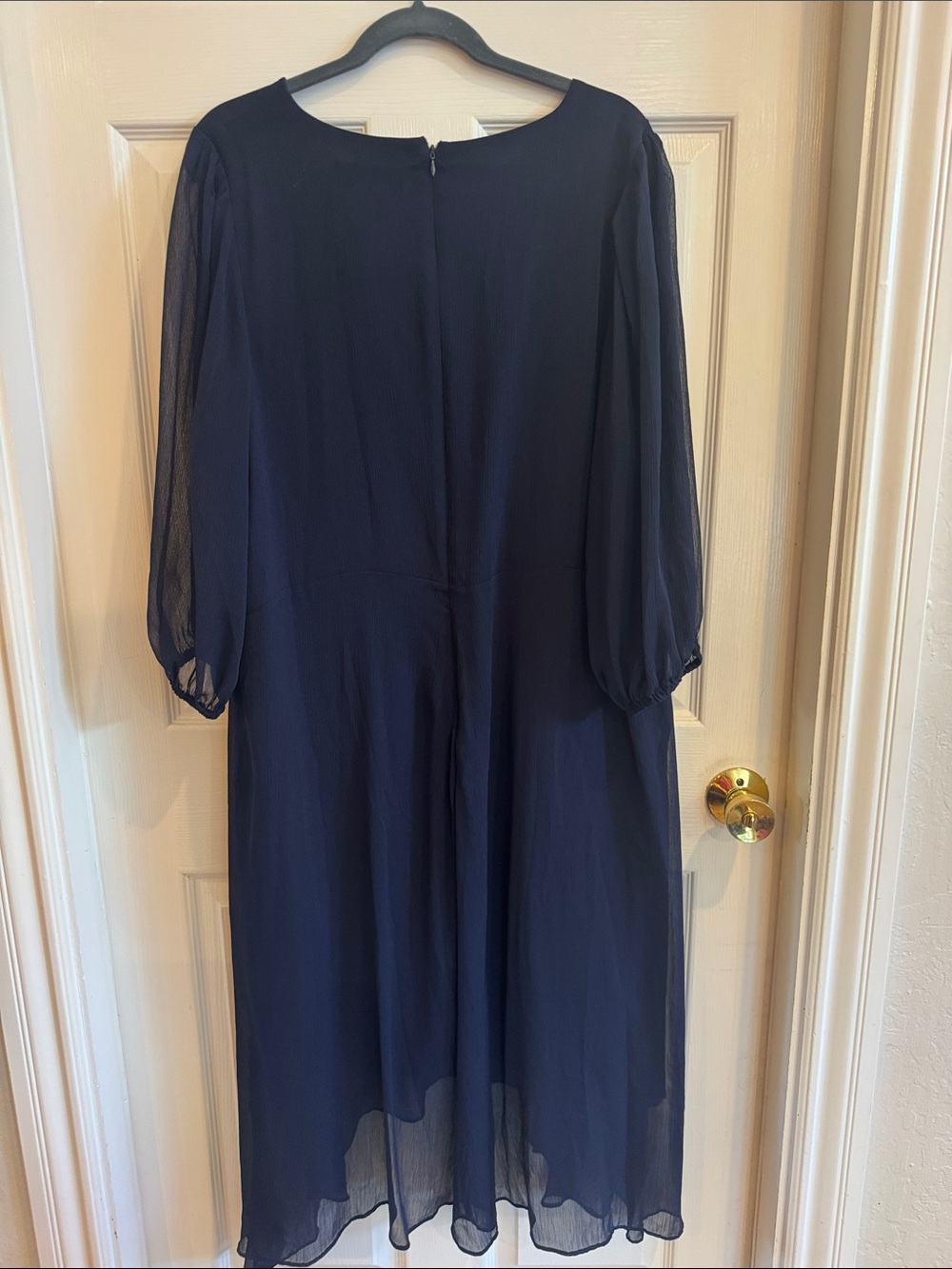 DKNY Navy Blue Midi Dress with Side Knot - Picture 4 of 4